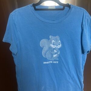 Blue 'Health Nut' Squirrel Graphic Tee